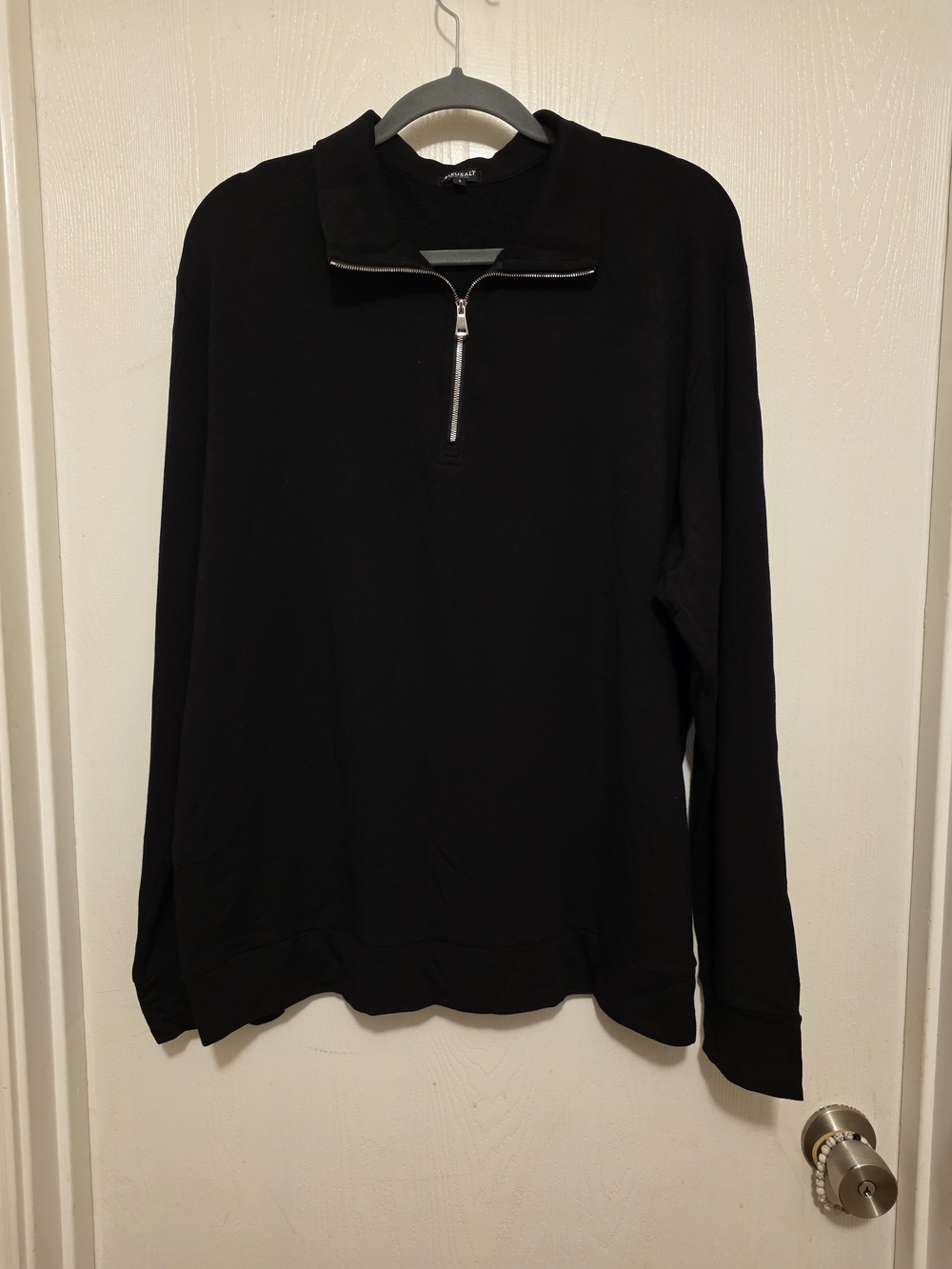 Bleusalt Sustainable Made in USA Black Tencel Modal 1/4 Zip Pullover Sweater